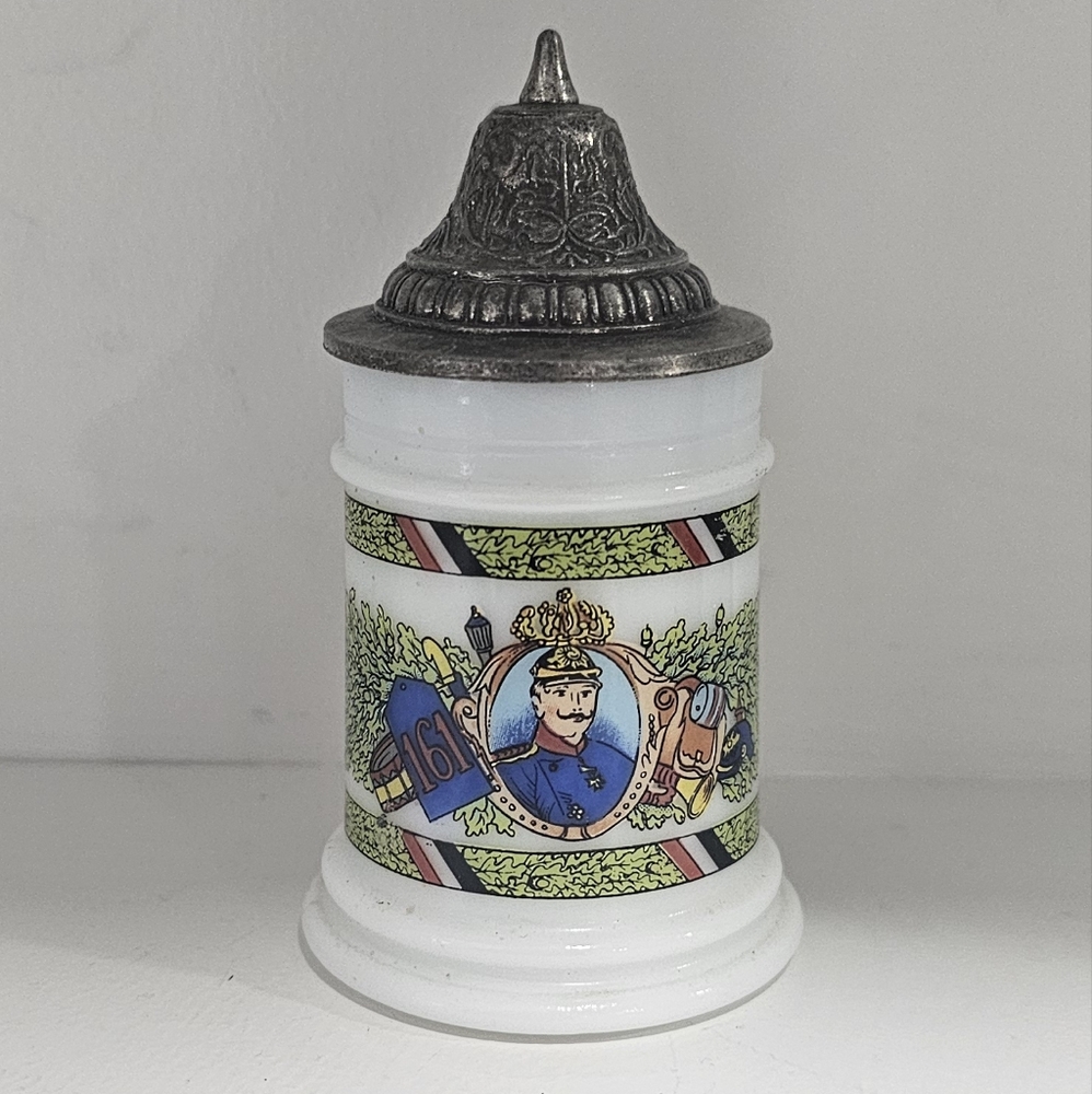 Vintage German Mini  Stein with Pewter Lid Miniature